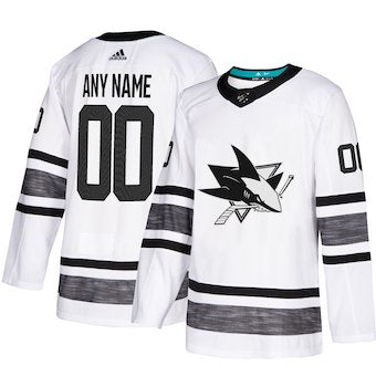 San Jose Sharks  White 2019 NHL All-Star Game Parley Custom Jersey Stitched