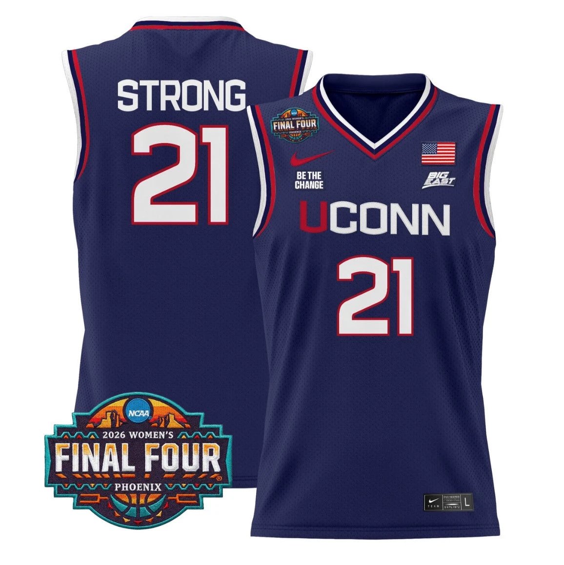 Sarah Strong Jersey #21 UConn Huskies 2026 Final Four Stitched Navy