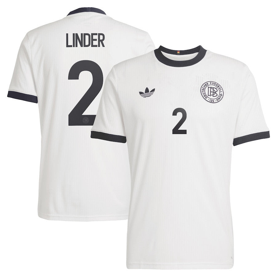 Sarai Linder 2 Germany National Team 125th Anniversary Men Jersey – White