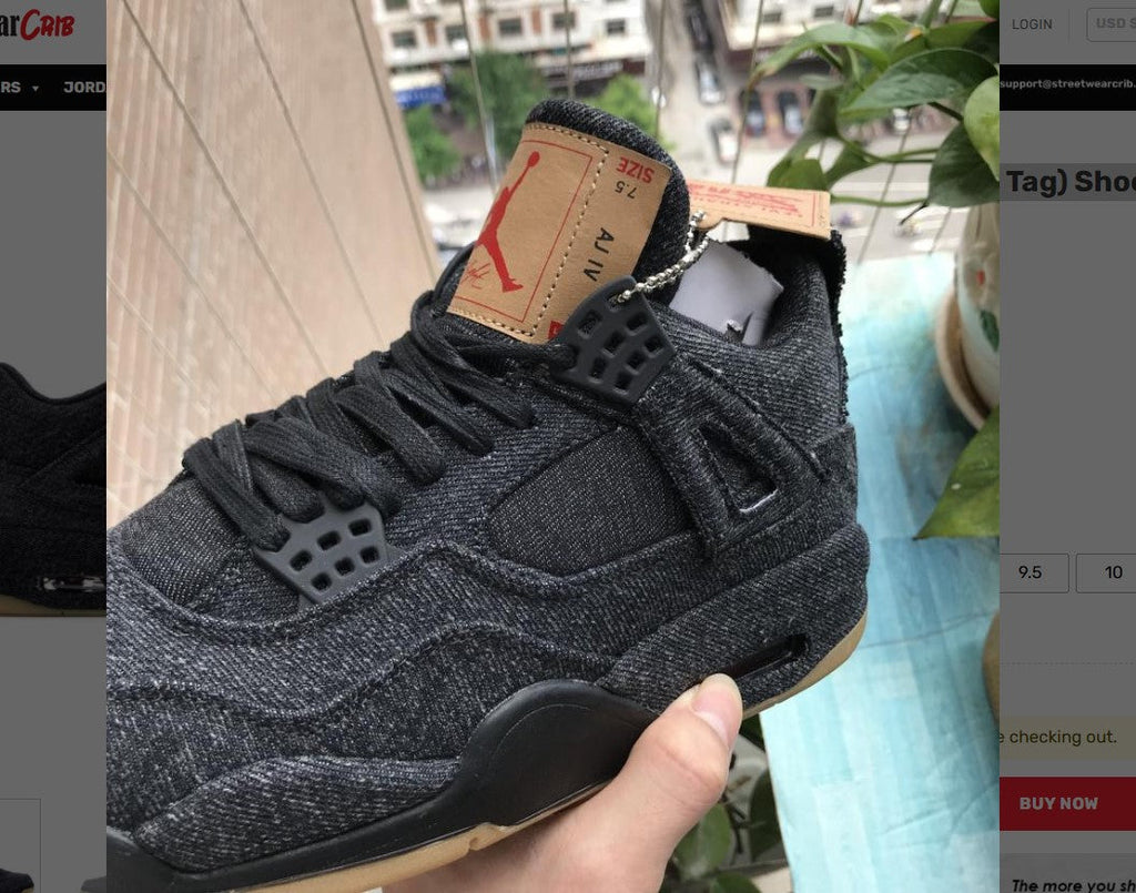 Air Jordan 4 Retro Levi’s Black (Levi’s Tag) Shoes Sneakers