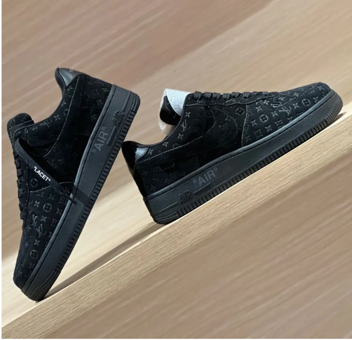 LV x Air Force 1 Virgil Abloh Black Shoes Sneakers