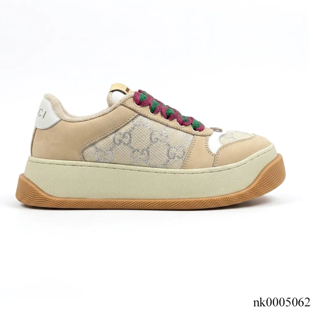 GG Screener GG Leather-Trimmed Canvas Shoes Sneakers