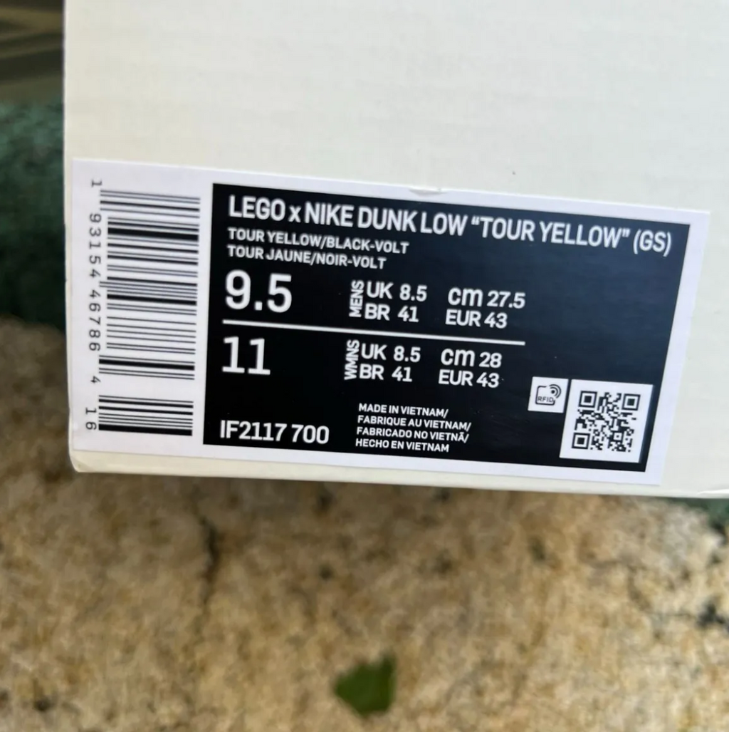 Dunk Low x LEGO Tour Yellow Shoes Sneakers