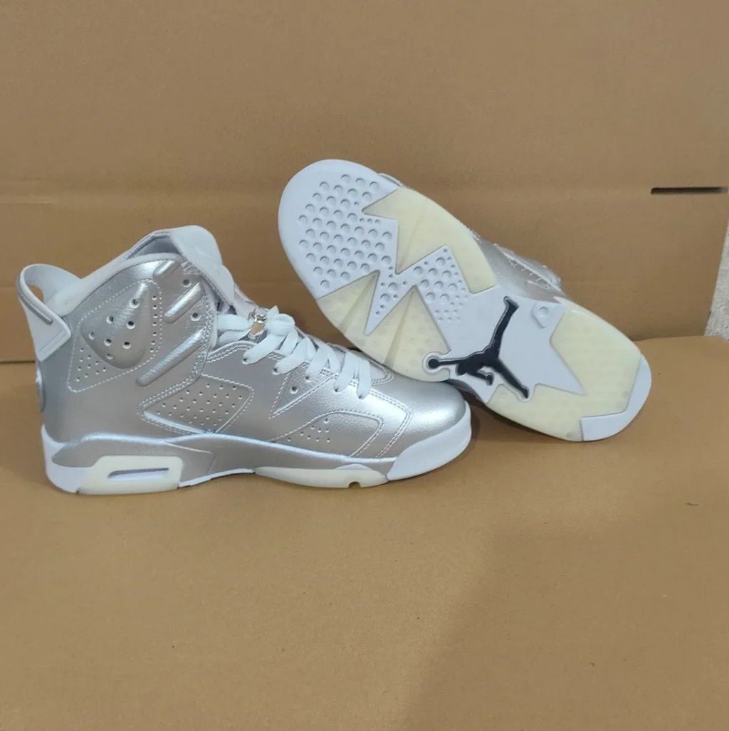 PSG x Air Jordan 6 Metallic Silver Shoes Sneaker
