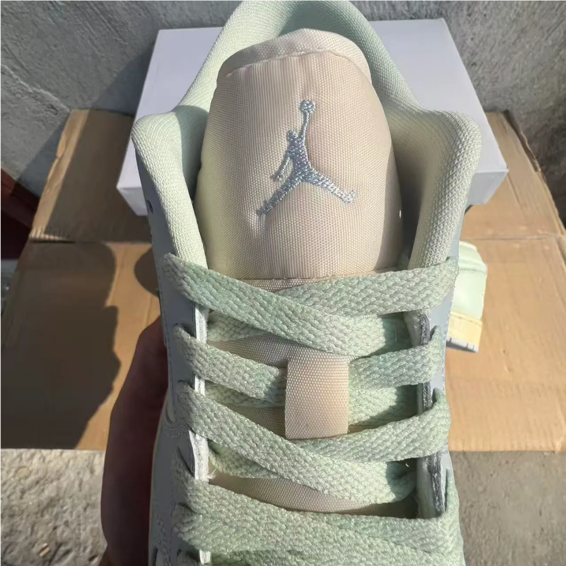 Air Jordan 1 Low Sail Aura Shoes Sneakers
