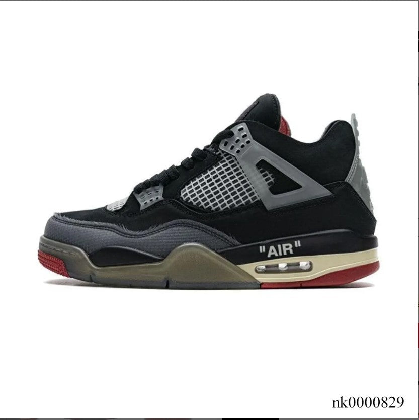 OFF-WHITE  x Air Jordan 4 Bred Shoes Sneakers