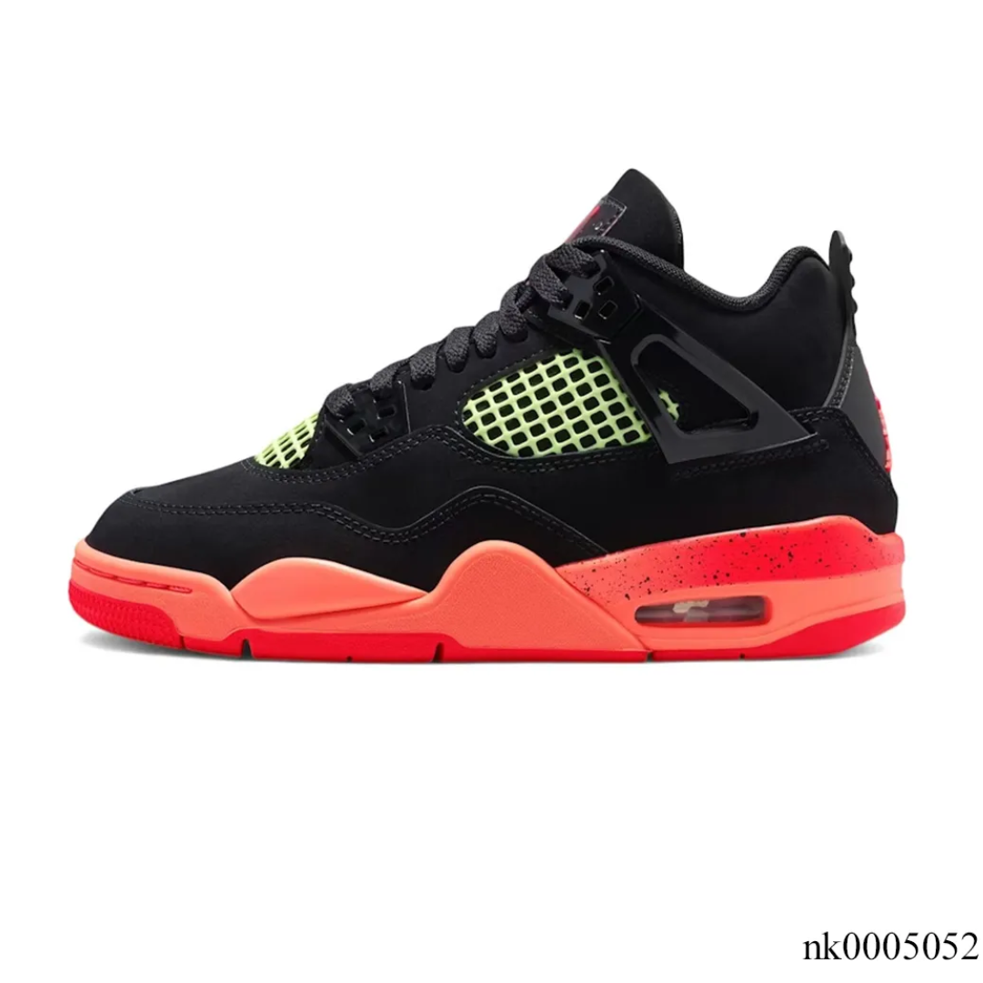 Air Jordan 4 Retro Black Infrared Barely Volt Shoes Sneakers