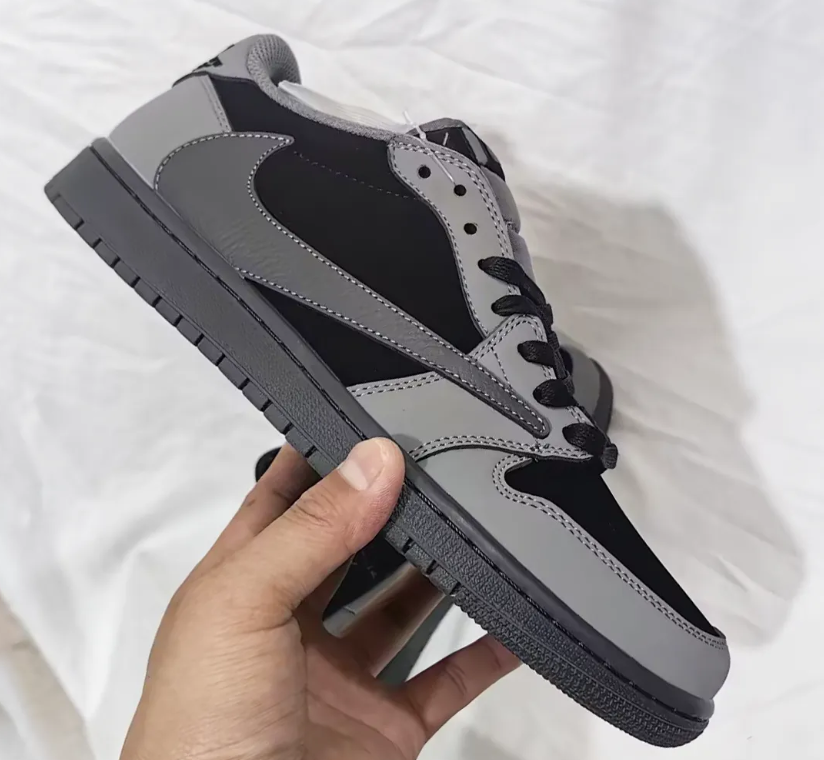 Travis Scott x AJ 1 Low Black Grey Shoes Sneaker