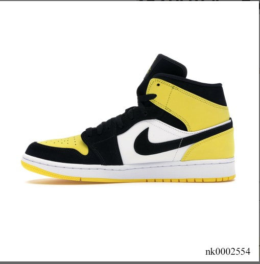 Air Jordan 1 Mid Yellow Toe Black Shoes Sneakers