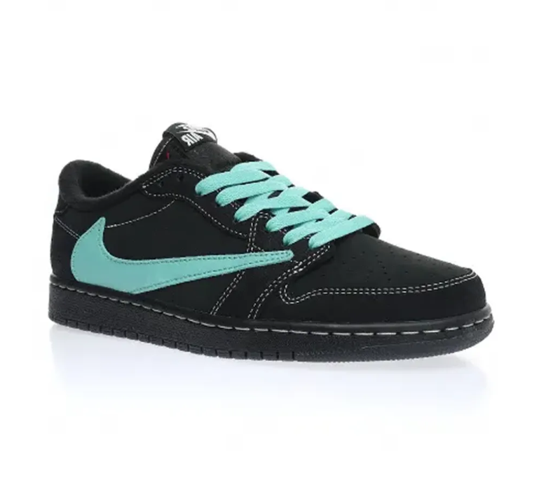 Travis Scott x AJ 1 Low Tiffany Black Phantom Shoes Sneakers