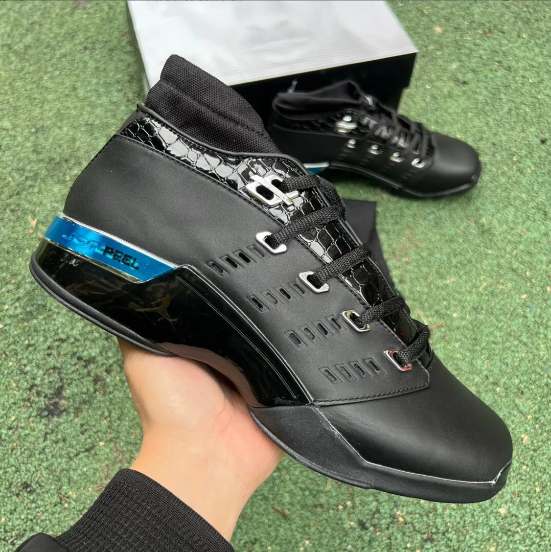 Air Jordan 17 Low Black Patent Shoes Sneakers