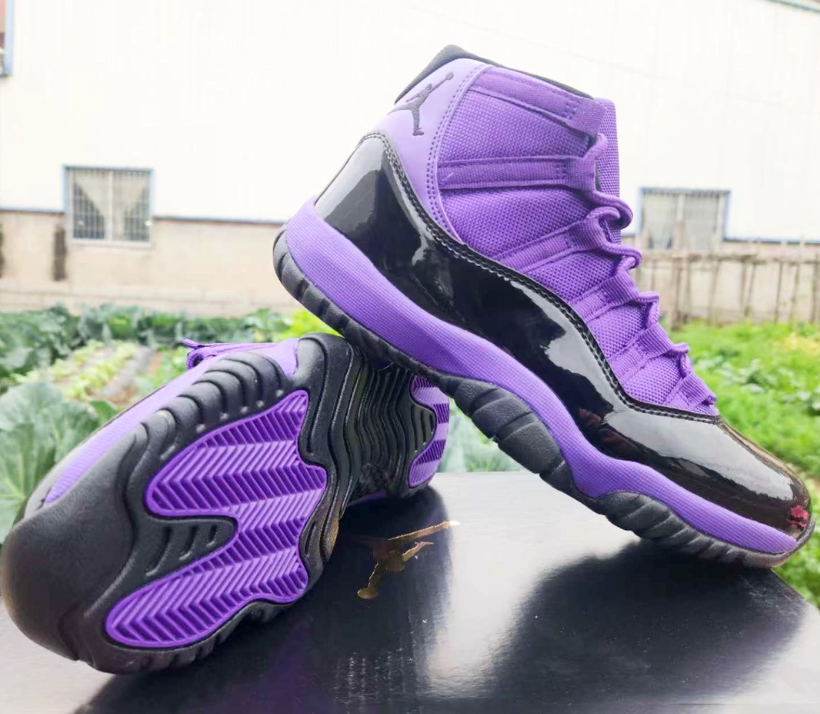 Air Jordan 11 Black Purple Shoes Sneakers