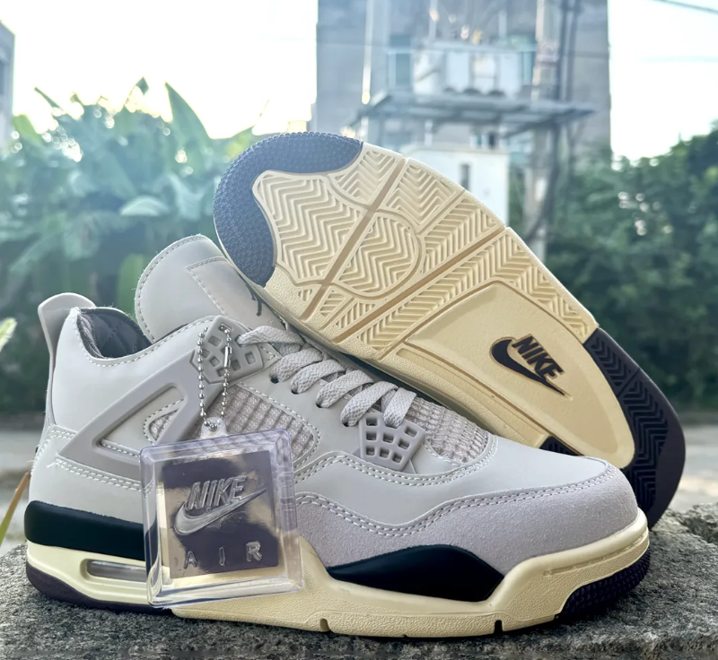 A Ma Maniere x Air Jordan 4 Fossil Stone Shoes Sneakers