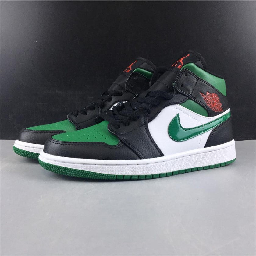 Air Jordan 1 Mid Green Toe Shoes Sneakers
