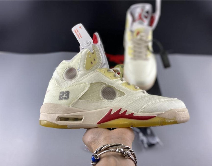 Air Jordan 5 Retro OW Sail Shoes Sneakers