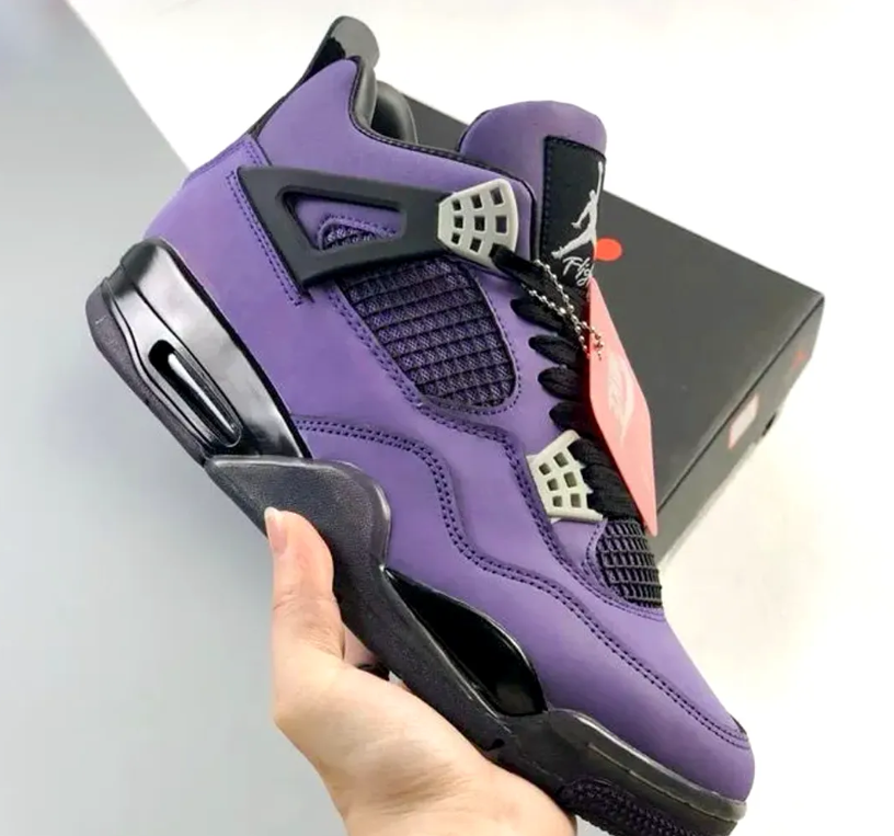 Travis Scott x AJ 4 F&F Dynasty Purple Shoes Sneakers