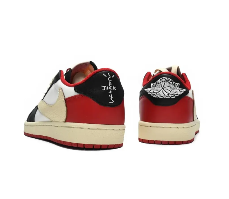 Travis Scott x AJ 1 Low Red Black Custom Shoes Sneakers