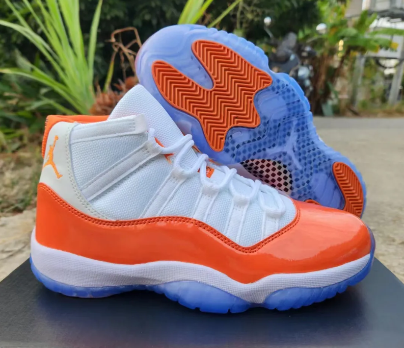 Air Jordan 11 White Orange Shoes Sneakers