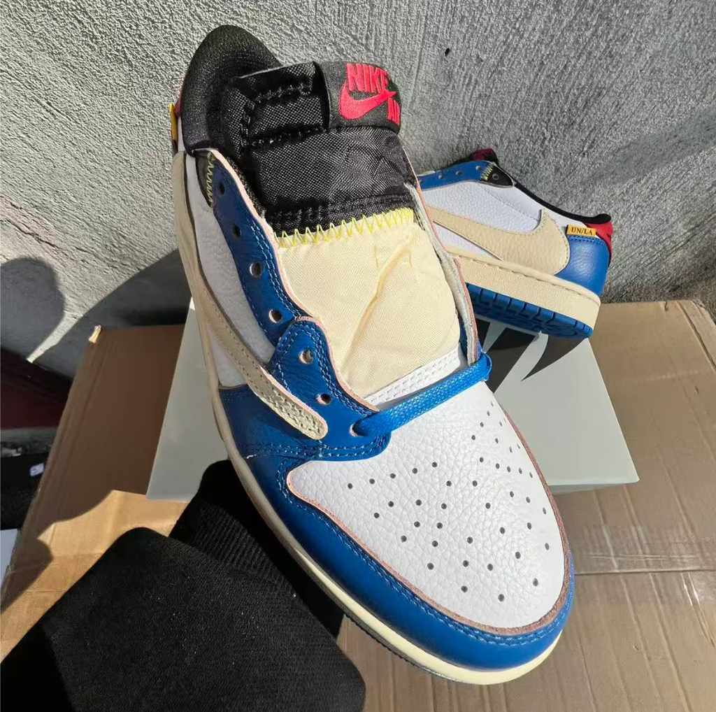 Union LA x Fragment Design x Air Jordan 1 Low Storm Blue Shoes Sneakers