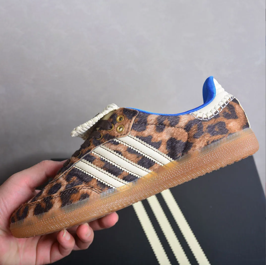 Wales Bonner x AD Samba Pony Leopard Shoes Sneakers