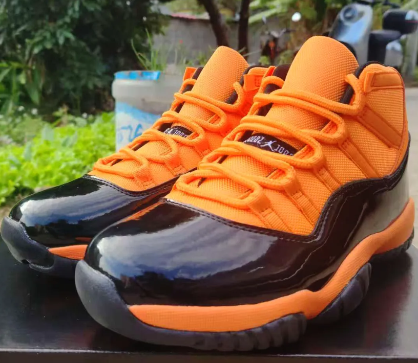Air Jordan 11 Black Orange Shoes Sneakers