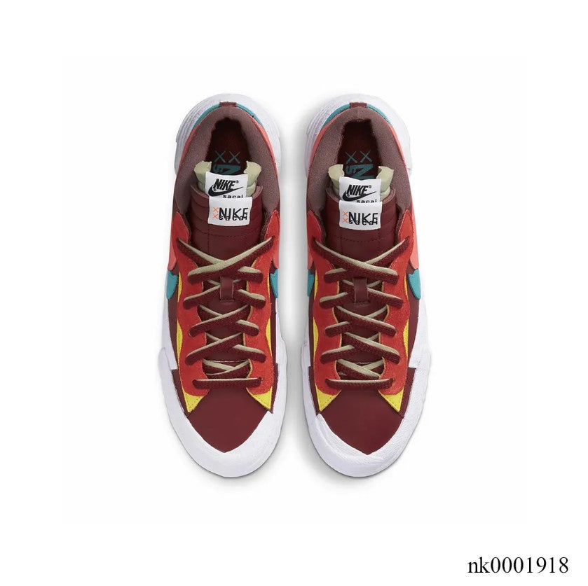 Sacai x KAWS x Blazer Low Team Red Shoes Sneakers
