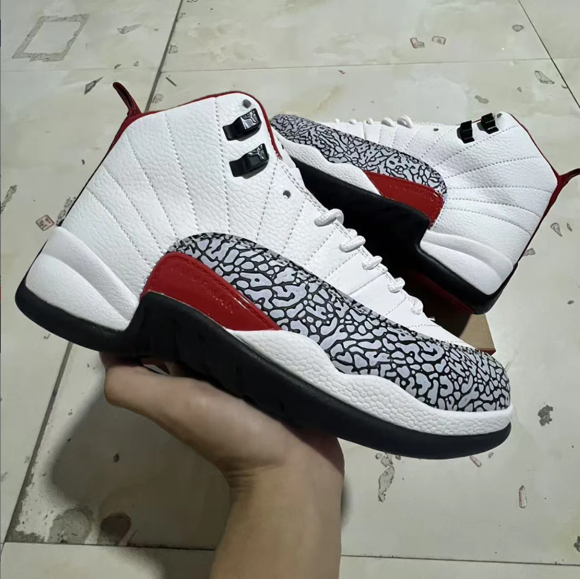 Air Jordan 12 Elephant Print Shoes Sneakers