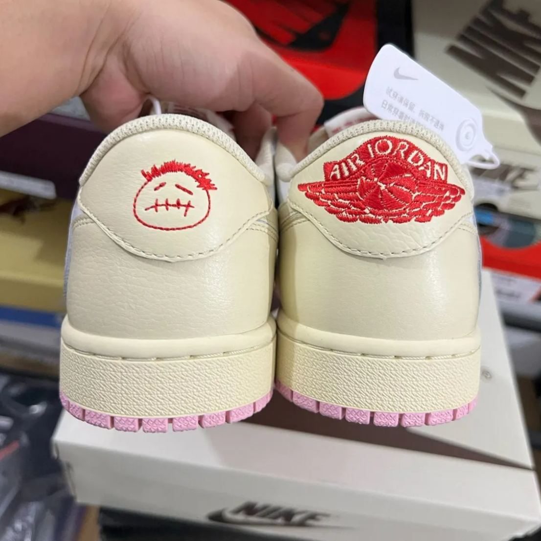 Travis Scott x Air Jordan 1 Low OG Sail Shy Pink Shoes Sneakers