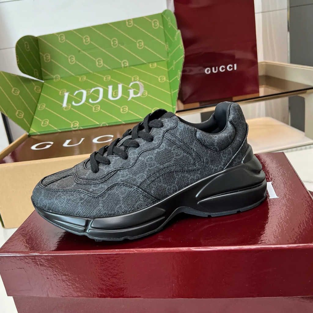 GG Rhyton Canvas ‘Black’ Shoes Sneakers