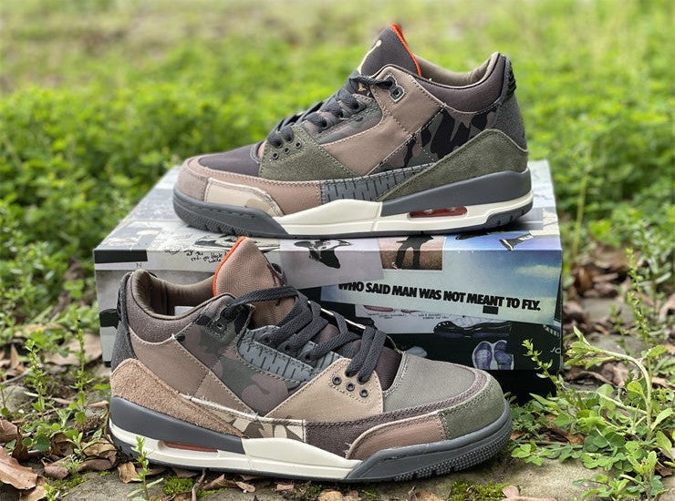 Air Jordan 3 Retro Patchwork Camo Shoes Sneakers