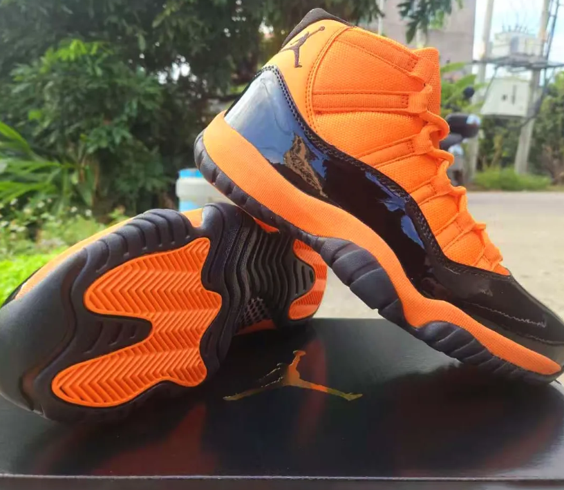 Air Jordan 11 Black Orange Shoes Sneakers