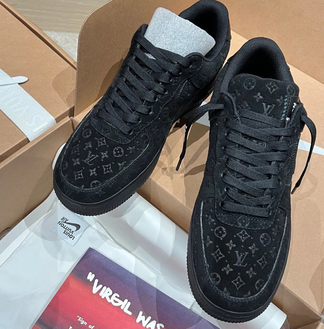 LV x Air Force 1 Virgil Abloh Black Shoes Sneakers