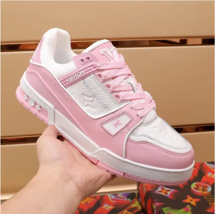 LV Trainer Pink Rose Shoes Sneakers
