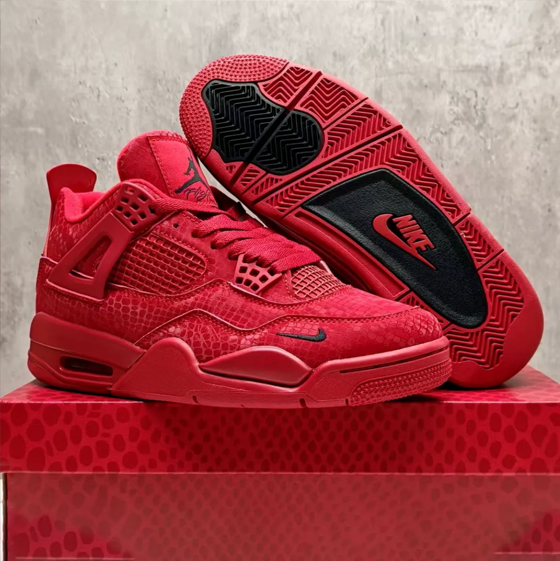 Nigel Sylvester x Air Jordan 4 Red Mamba Shoes Sneakers