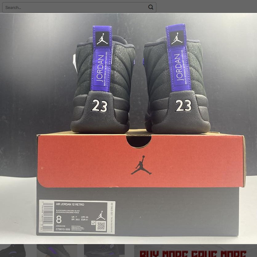Air Jordan 12 Retro Black Dark Concord Shoes Sneakers