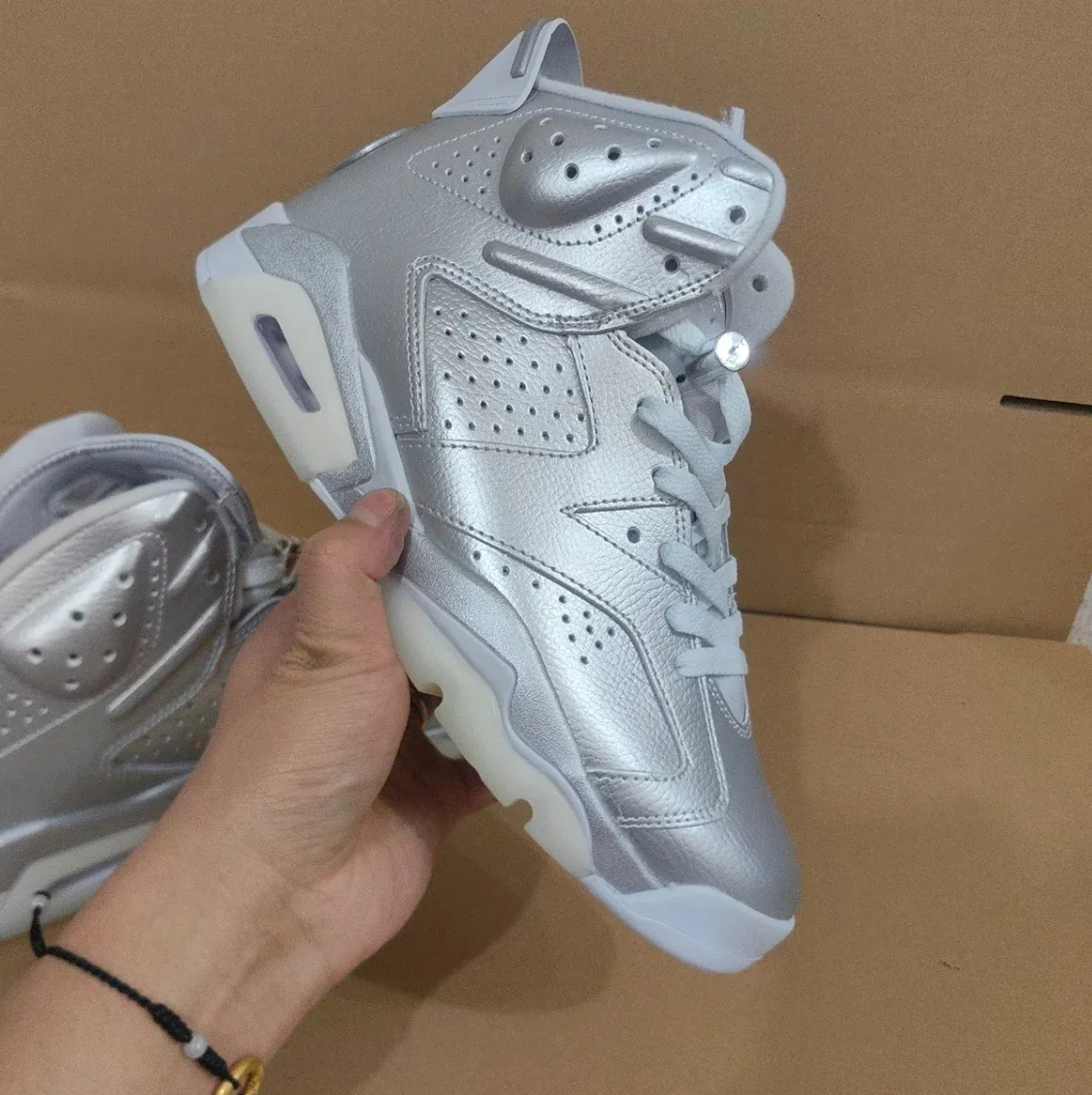 PSG x Air Jordan 6 Metallic Silver Shoes Sneaker