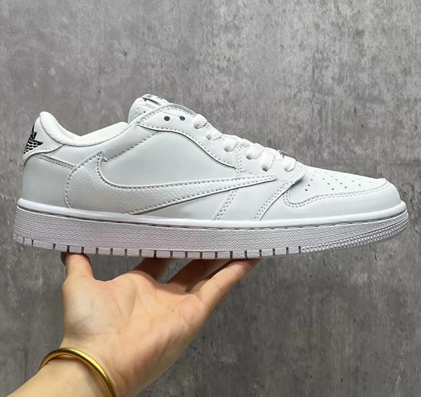 Travis Scott x AJ 1 Low White Party Shoes Sneakers