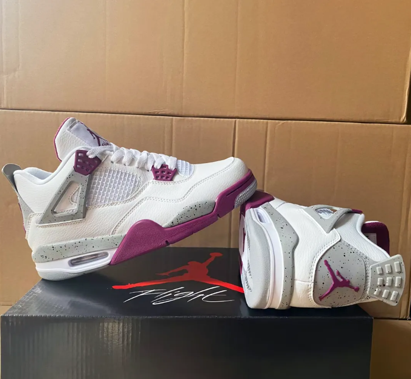 Air Jordan 4 White Purple Cement Shoes Sneakers