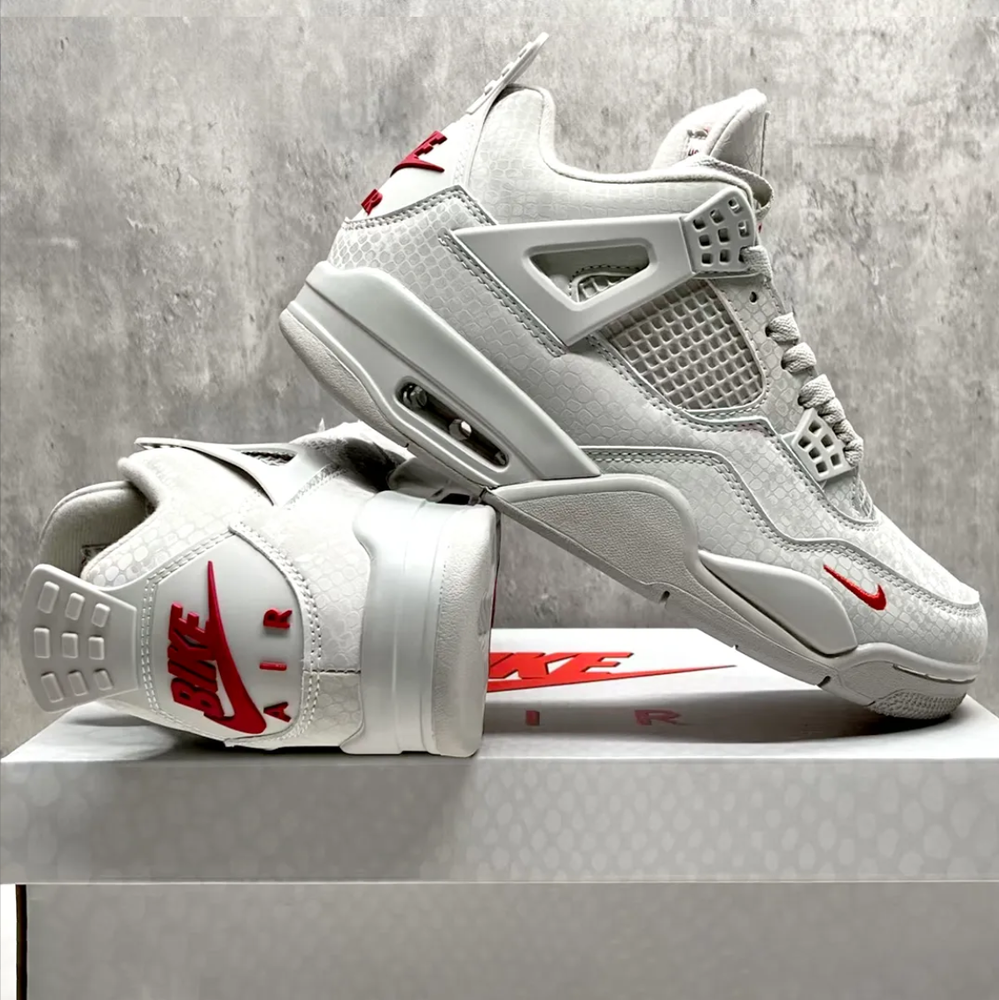 Nigel Sylvester x Air Jordan 4 White Grey Mamba Shoes Sneakers
