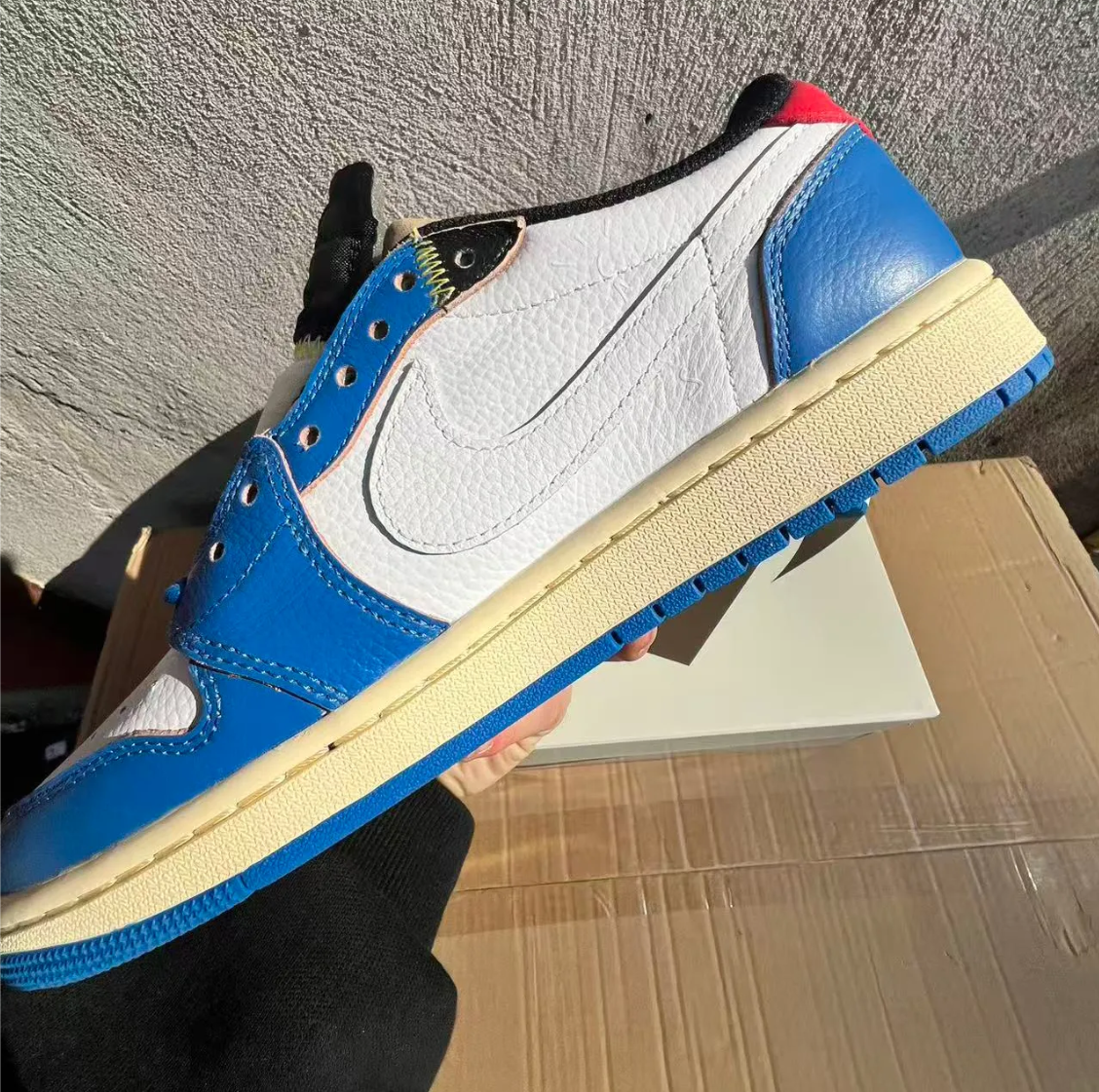 Union LA x Fragment Design x Air Jordan 1 Low Storm Blue Shoes Sneakers