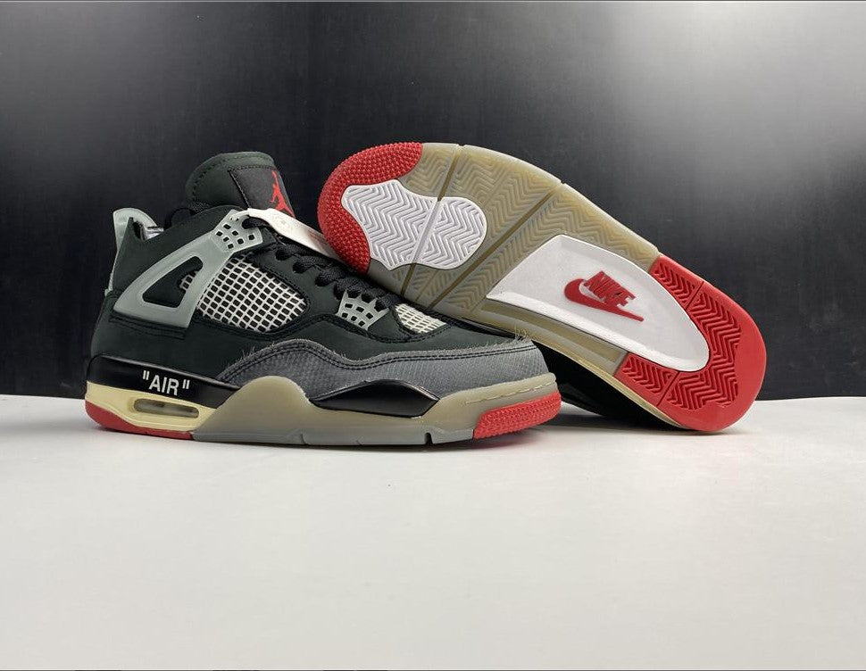 OFF-WHITE  x Air Jordan 4 Bred Shoes Sneakers
