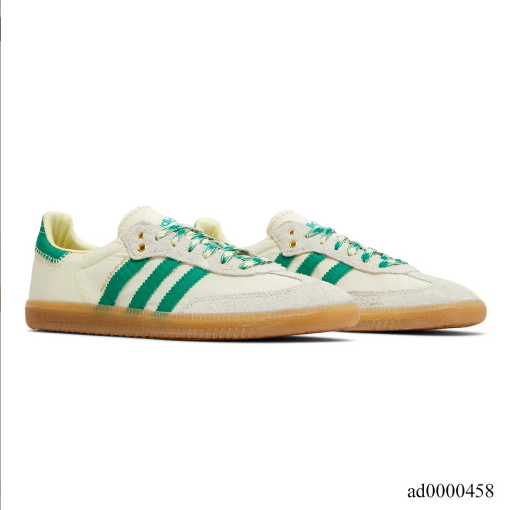 Wales Bonner x AD Samba Cream White Bold Green Shoes Sneakers