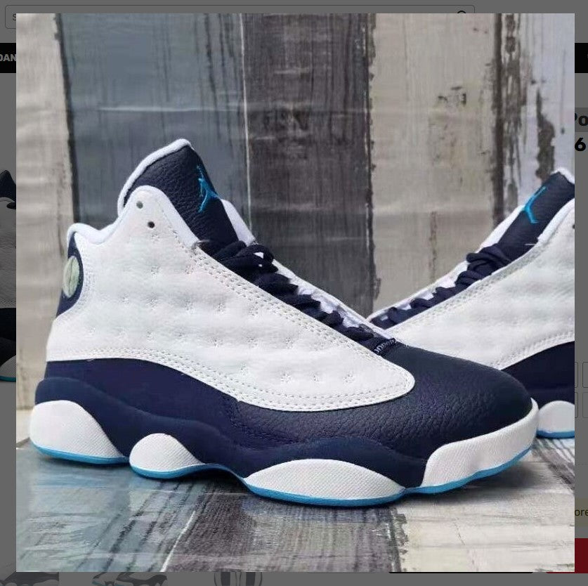 Air Jordan 13 Retro White Obsidian Powder Blue Shoes Sneakers