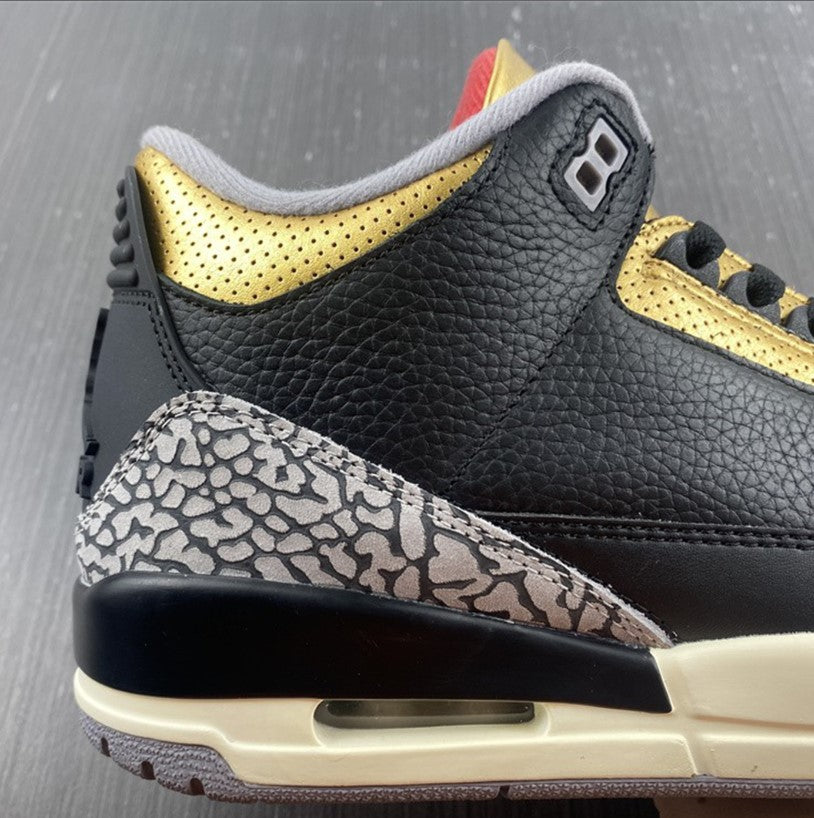 Air Jordan 3 Black Gold Shoes Sneakers