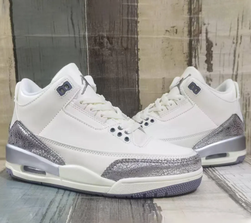 Air Jordan 3 SailMetallic Silver Shoes Sneakers