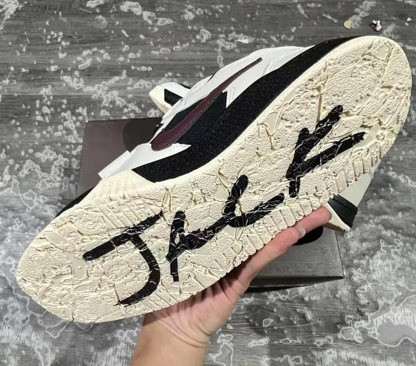 Travis Scott x Jumpman Jack Black White Burgundy Shoes Sneakers