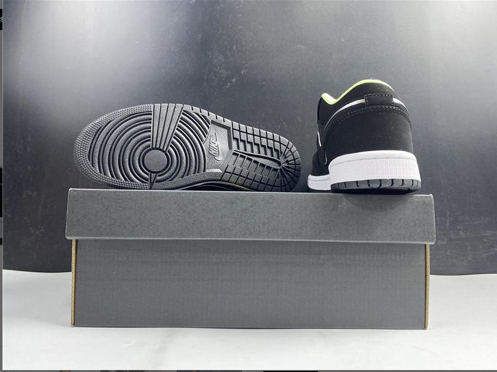 Air Jordan 1 Low Black Aurora Green Laser Orange Shoes Sneakers