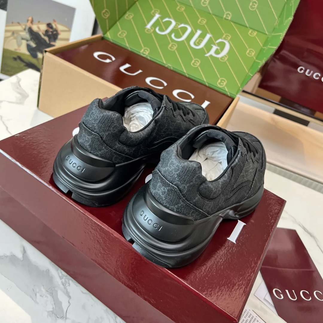 GG Rhyton Canvas ‘Black’ Shoes Sneakers
