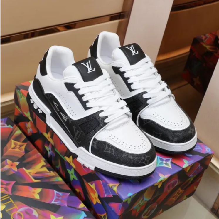 LV Trainer 54 Black White Shoes Sneakers
