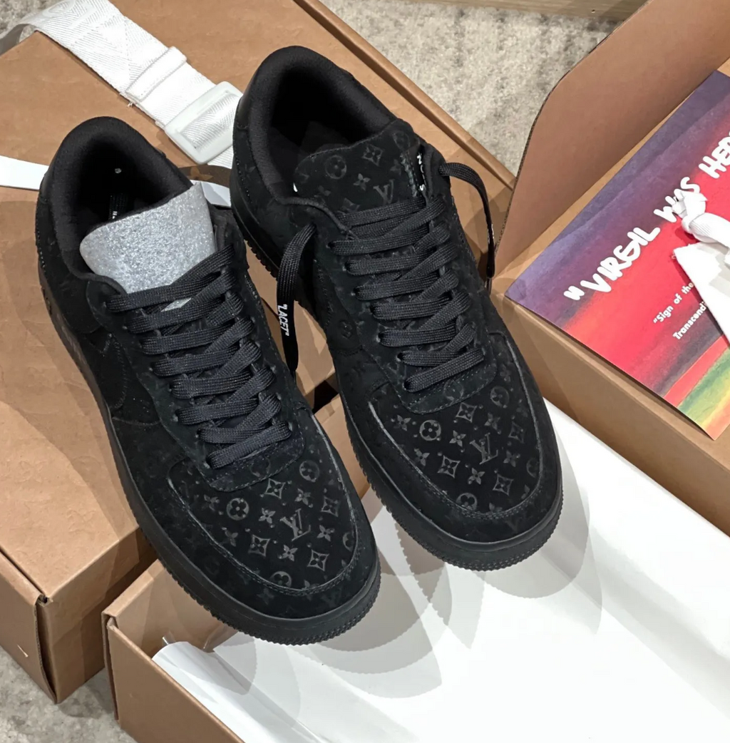 LV x Air Force 1 Virgil Abloh Black Shoes Sneakers
